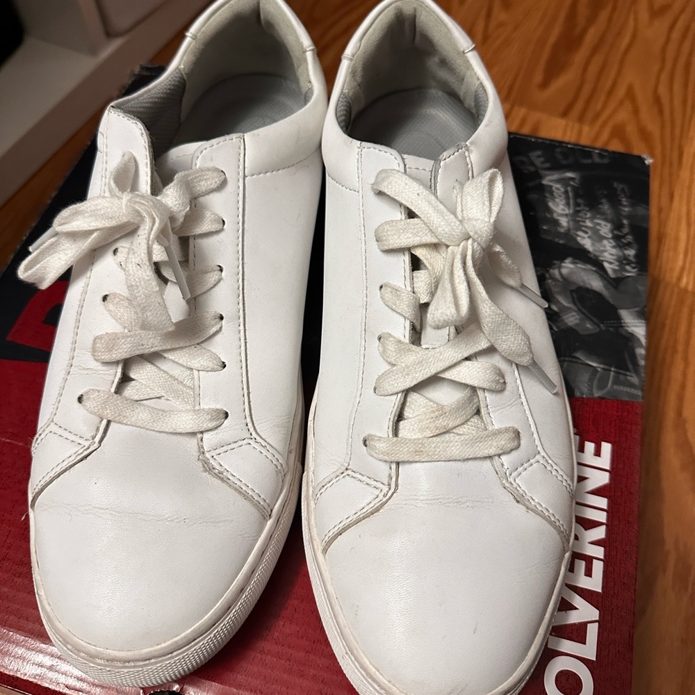 White sneaker leather